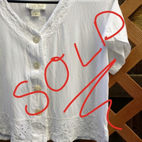 White Nomadic Traders Boho Blouse - Picture 1 of 4